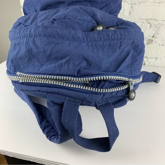 Kipling Nylon Harper Blue Expandable Backpack Large Travel Bag